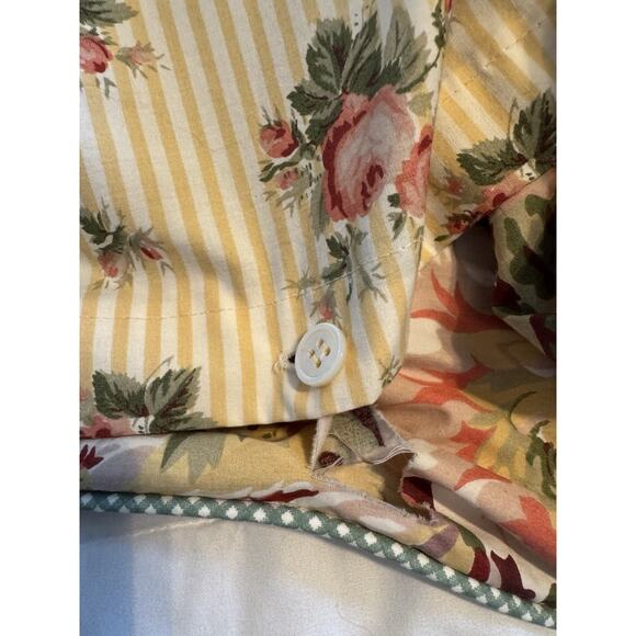 Vintage Ralph Lauren SOPHIE BROOKE King Duvet Yellow Floral/ Striped & 2 Shams - Picture 16 of 16